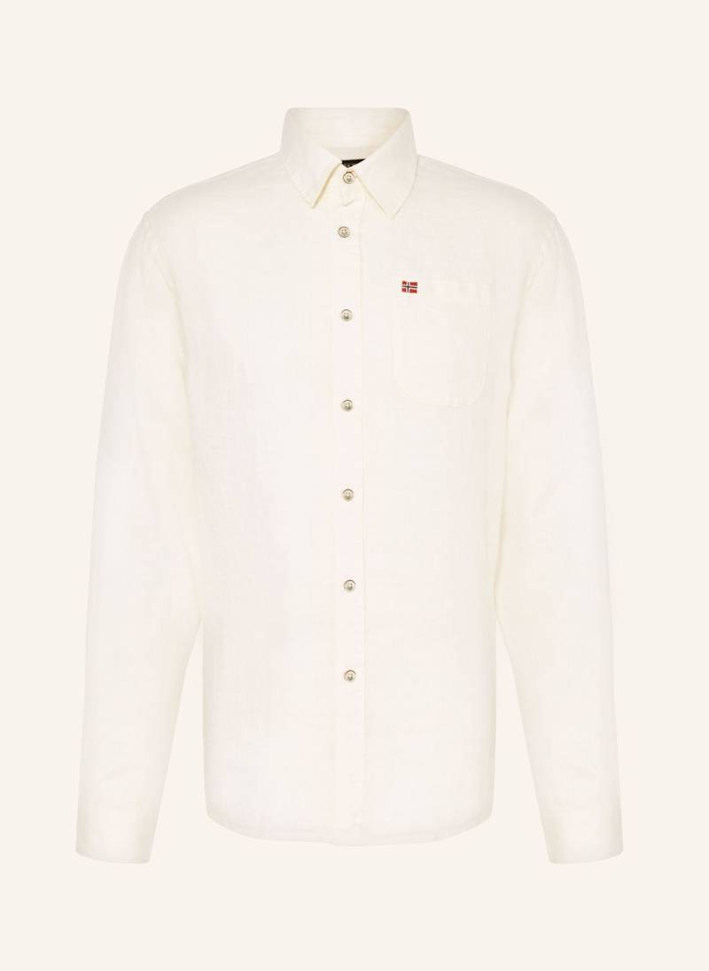 Napapijri Leinenhemd G-Linen Ls Regular Fit weiss von Napapijri