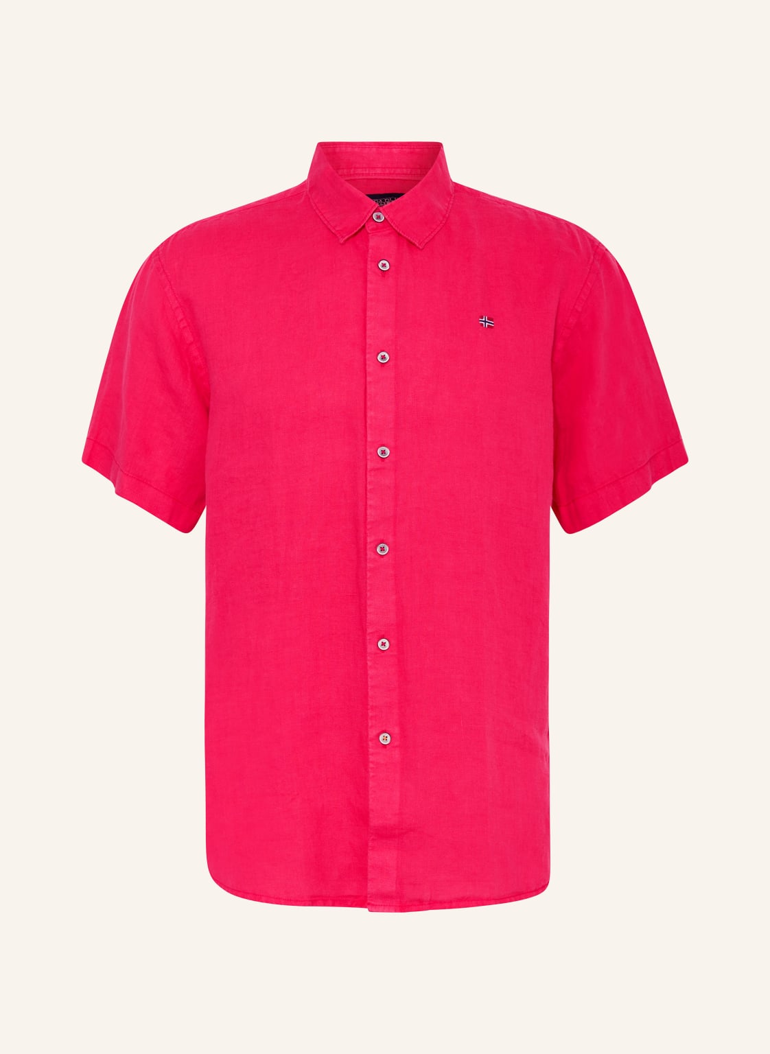 Napapijri Kurzarm-Hemd G-Linen Regular Fit pink Napapijri Kurzarm-Hemd G-Linen Regular Fit pink von Napapijri
