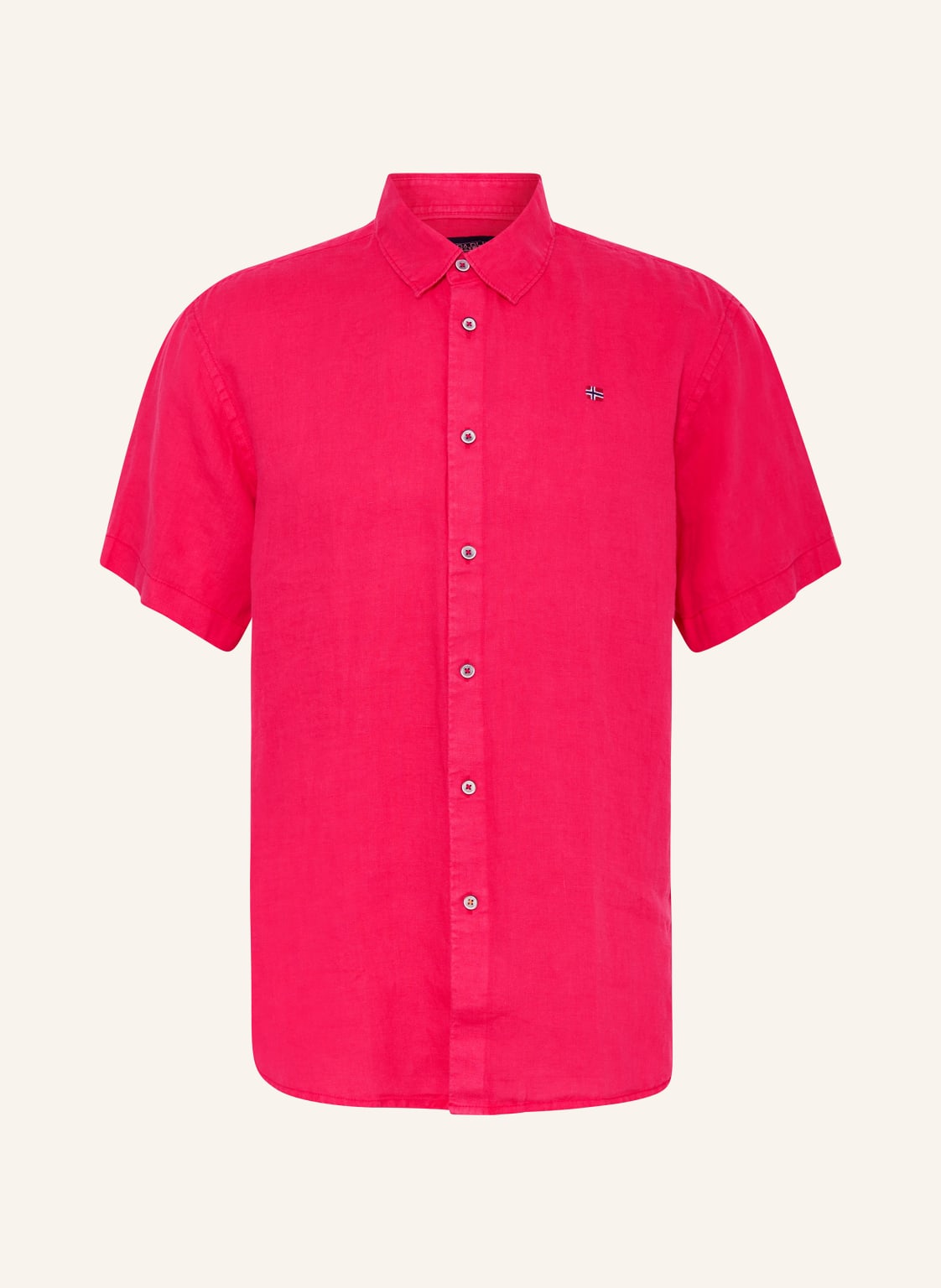 Napapijri Kurzarm-Hemd G-Linen Regular Fit pink von Napapijri