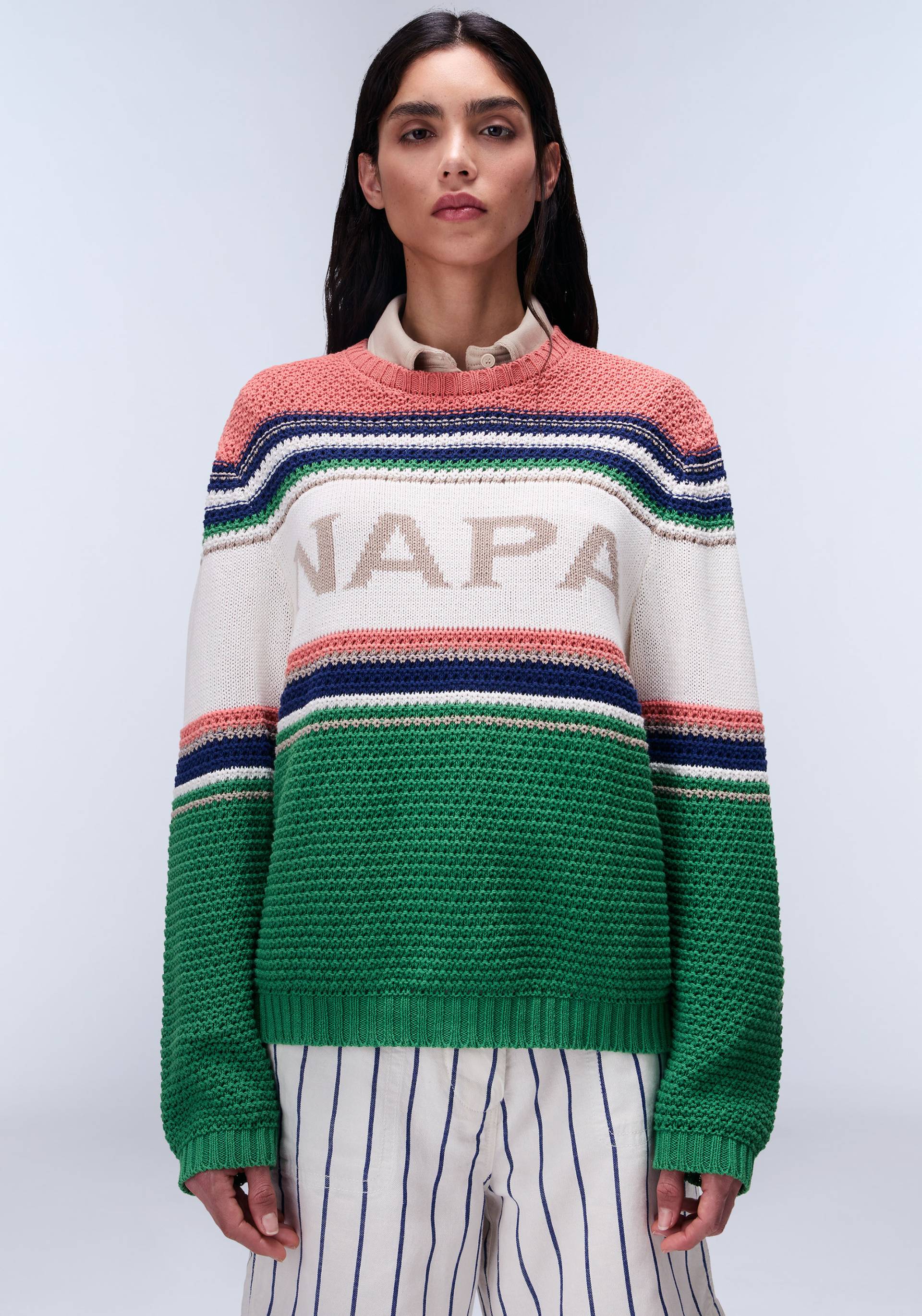 Napapijri Strickpullover »D-AULLA C W 81S STRIPE 81S«, Mit Rundhalsausschnitt Napapijri Strickpullover »D-AULLA C W 81S STRIPE 81S«, Mit Rundhalsausschnitt von Napapijri