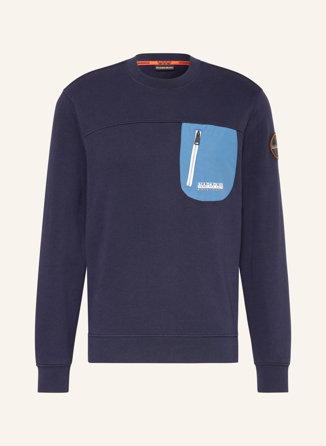 Napapijri Sweatshirt Huron Mit Galonstreifen blau von Napapijri