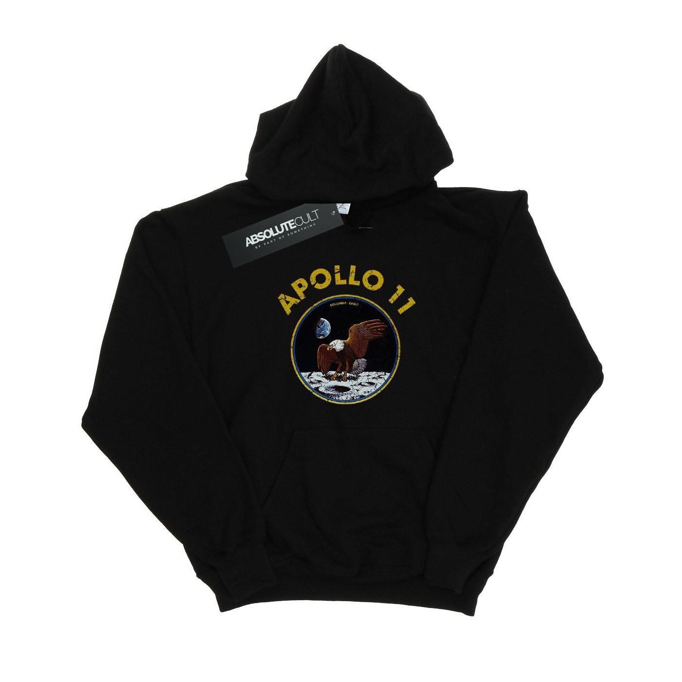 Classic Apollo 11 Kapuzenpullover Mädchen Schwarz 128 von Nasa