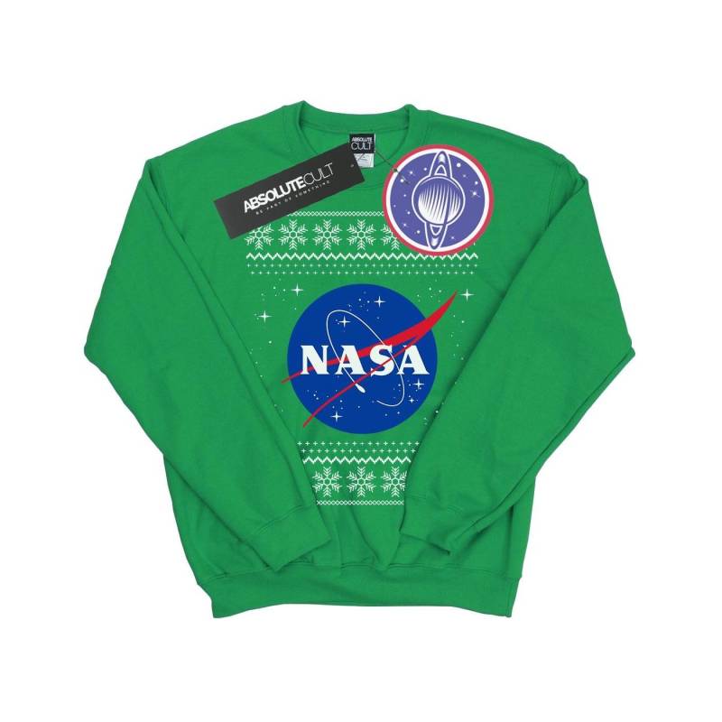 Classic Fair Isle Sweatshirt Damen Grün M von Nasa