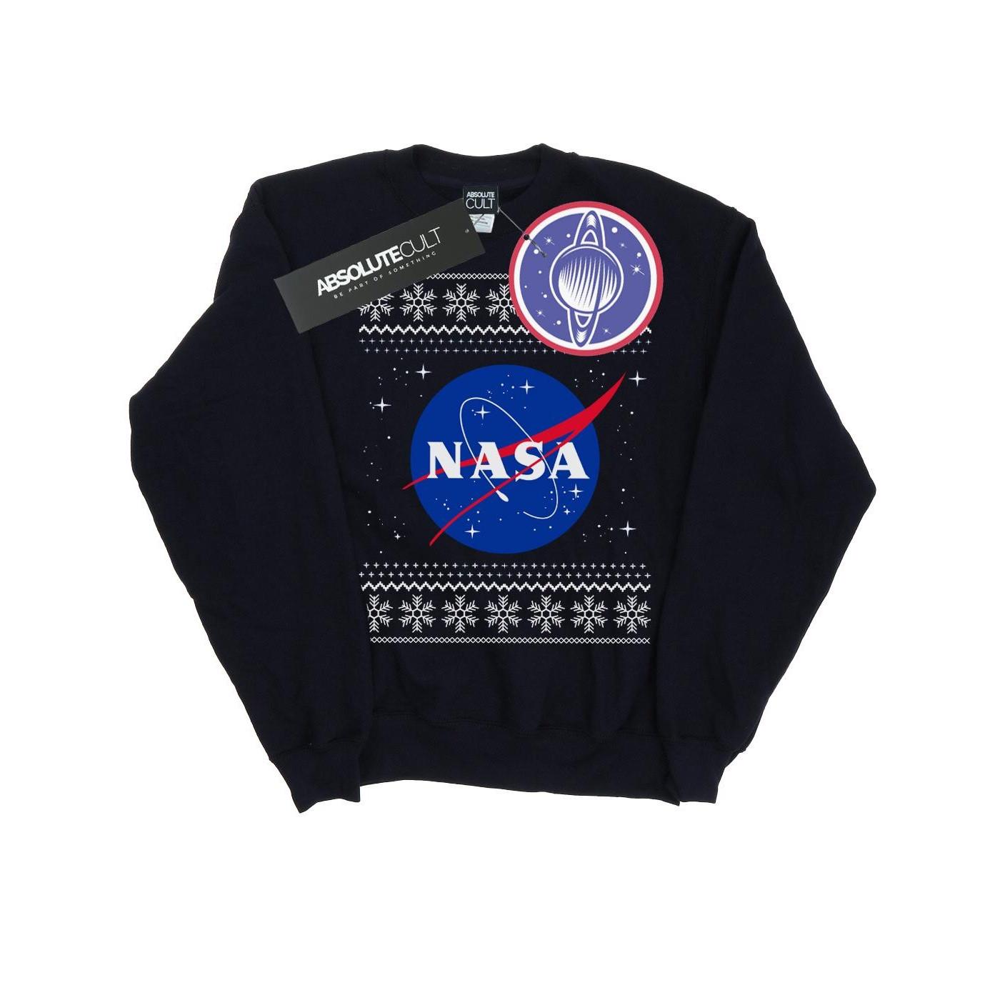 Classic Fair Isle Sweatshirt Damen Marine L von Nasa