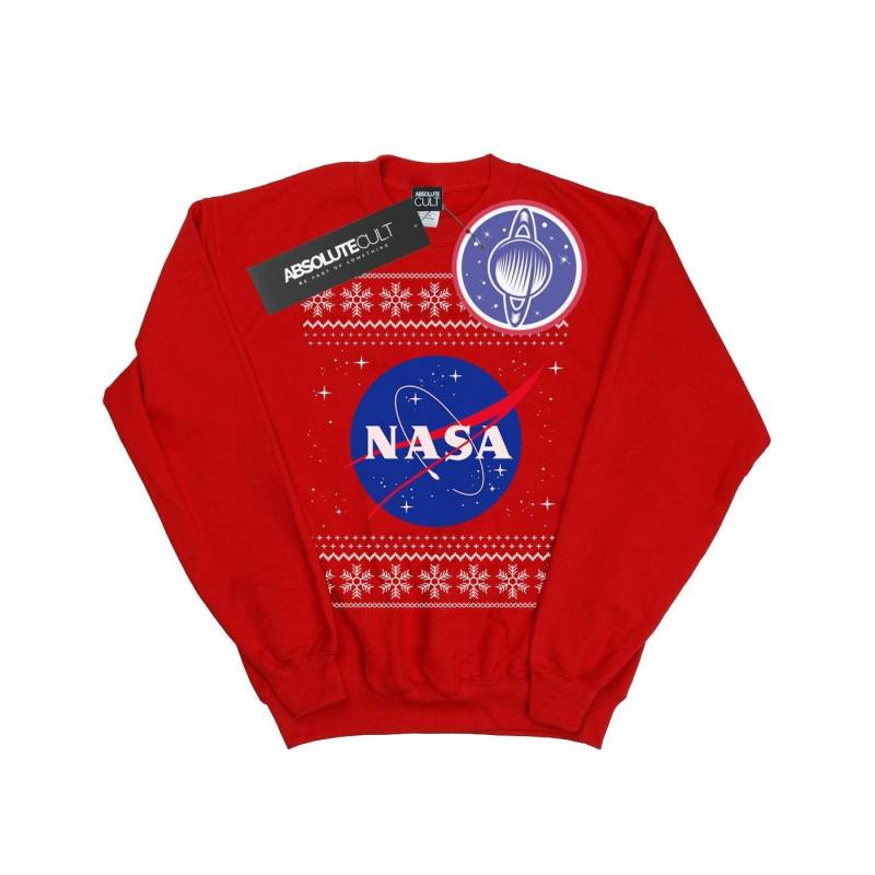 Classic Fair Isle Sweatshirt Damen Rot Bunt L von Nasa