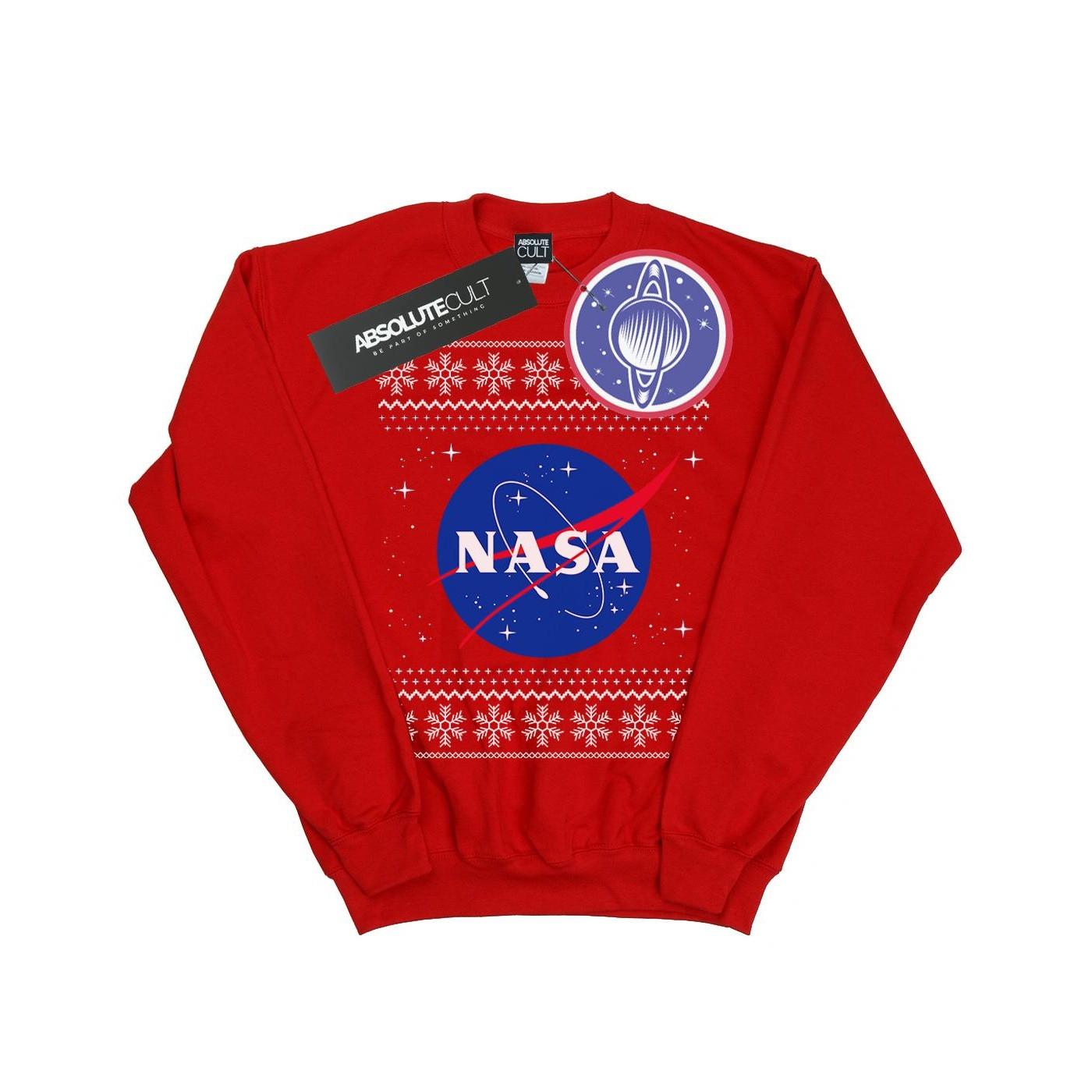 Classic Fair Isle Sweatshirt Damen Rot Bunt XXL von Nasa