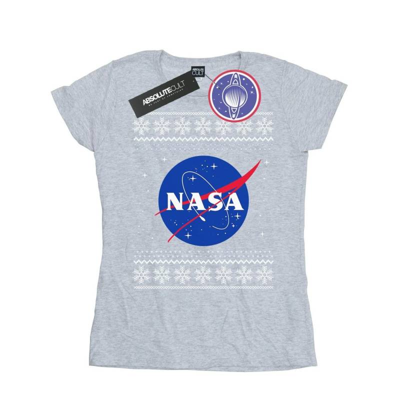 Classic Fair Isle Tshirt Damen Grau M von Nasa