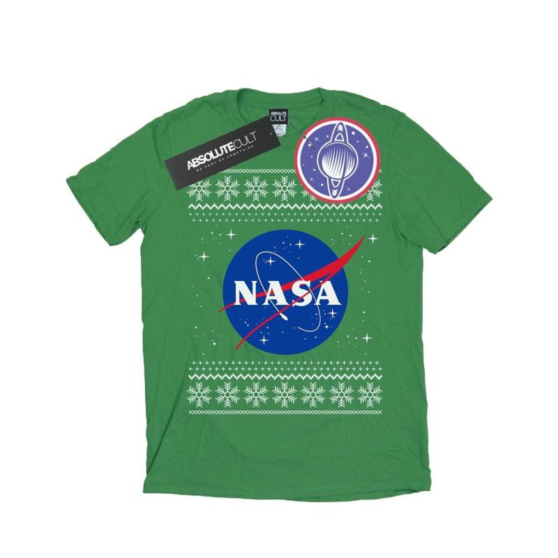 Classic Fair Isle Tshirt Damen Grün L von Nasa