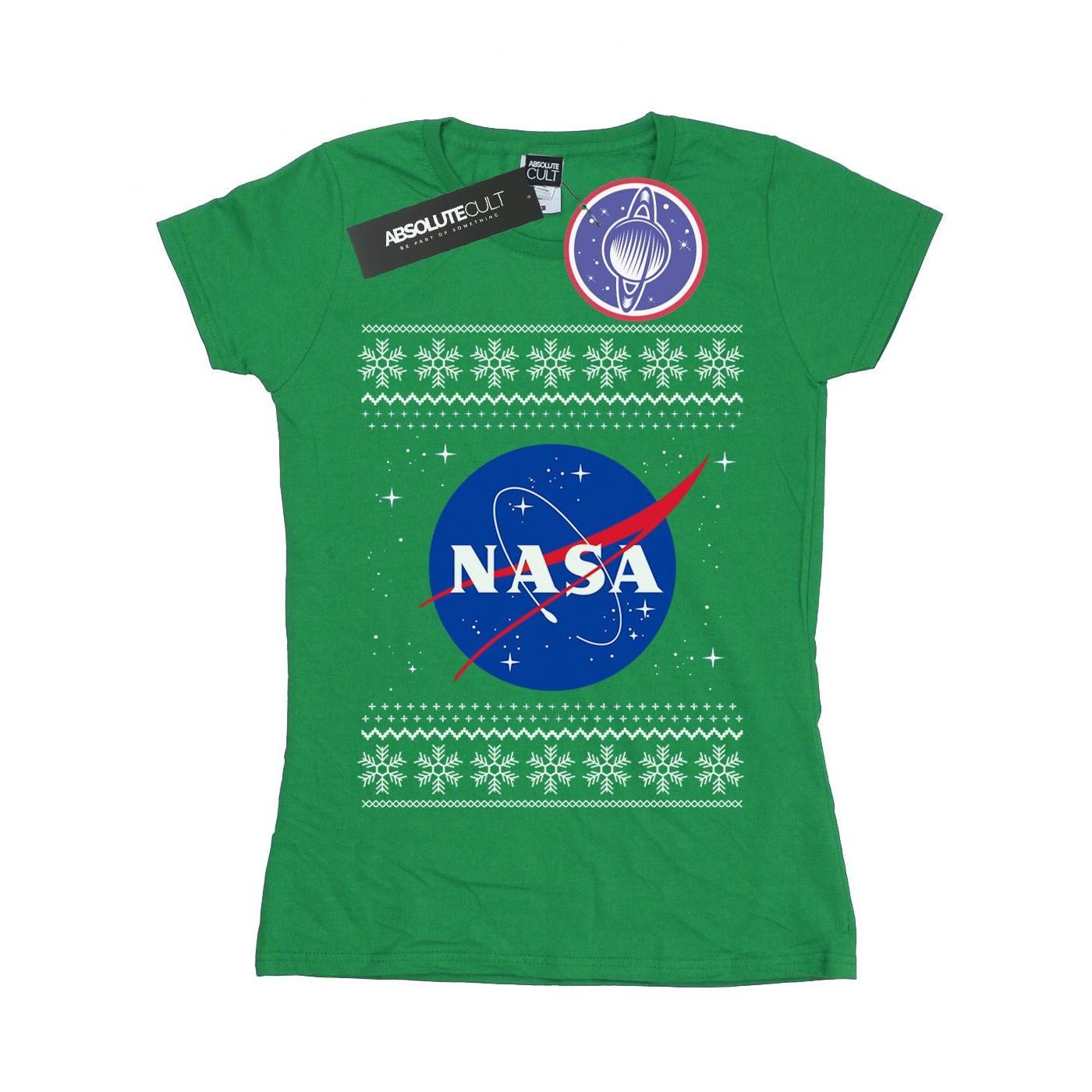 Classic Fair Isle Tshirt Damen Grün M von Nasa