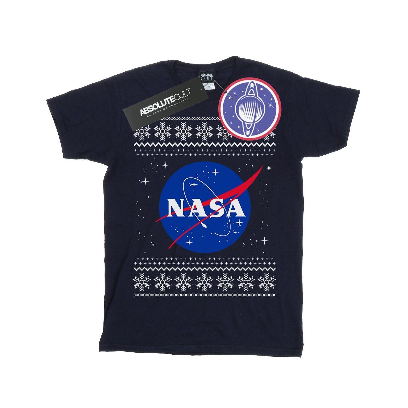 Classic Fair Isle Tshirt Damen Marine 3XL von Nasa