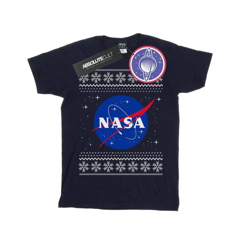 Classic Fair Isle Tshirt Damen Marine M von Nasa