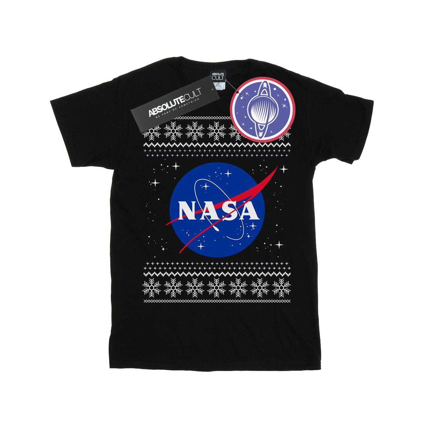 Classic Fair Isle Tshirt Damen Schwarz 3XL von Nasa