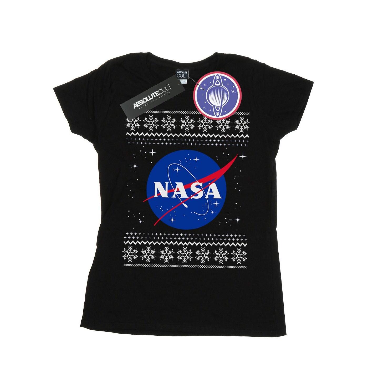 Classic Fair Isle Tshirt Damen Schwarz M von Nasa