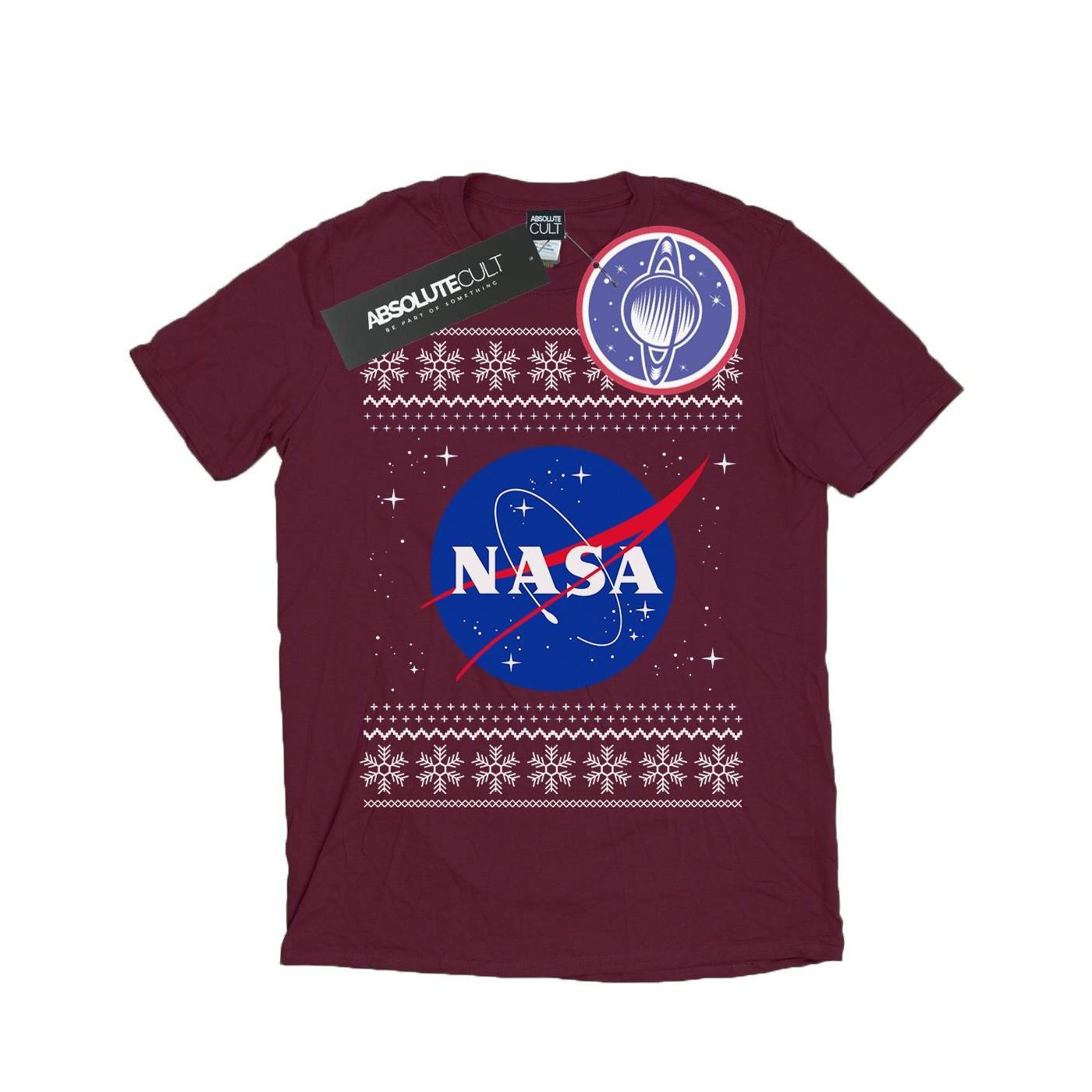 Classic Fair Isle Tshirt Damen Weinrot L von Nasa