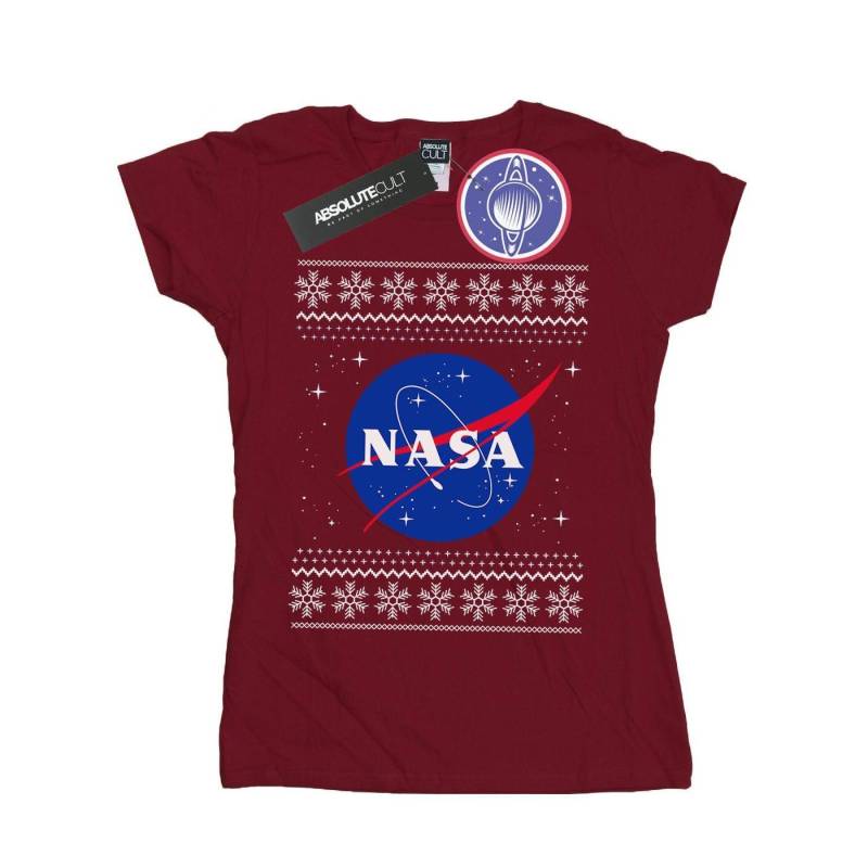 Classic Fair Isle Tshirt Damen Weinrot M von Nasa