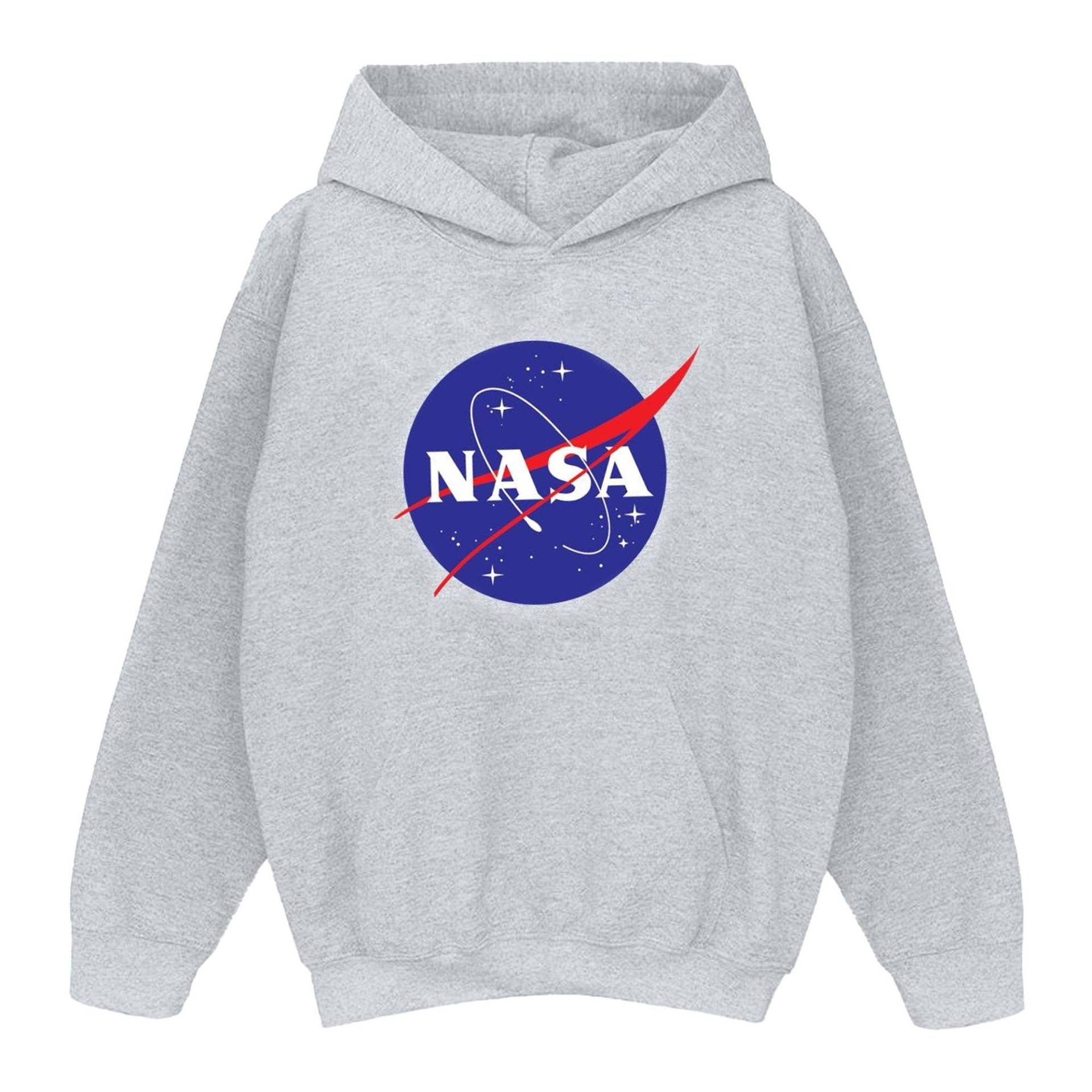 Classic Insignia Logo Distressed Kapuzenpullover Jungen Grau 128 von Nasa