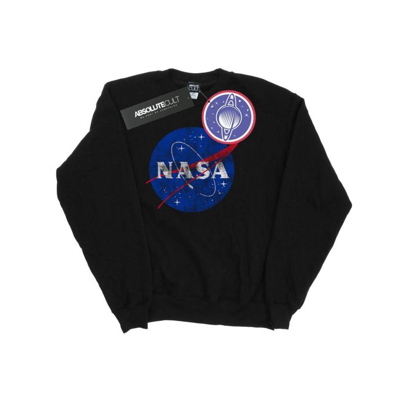 Classic Insignia Logo Distressed Sweatshirt Herren Schwarz M von Nasa