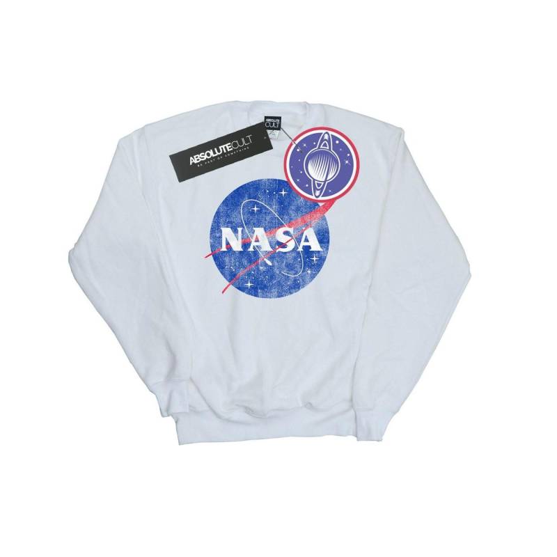 Classic Insignia Logo Distressed Sweatshirt Herren Weiss L von Nasa