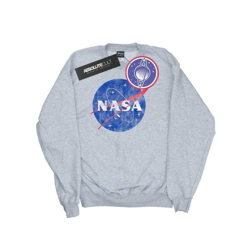 Classic Insignia Logo Distressed Sweatshirt Jungen Grau 128 von Nasa