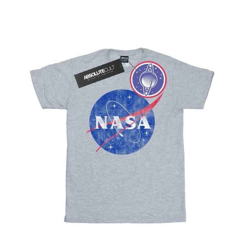 Classic Insignia Logo Distressed Tshirt Jungen Grau 140/146 von Nasa