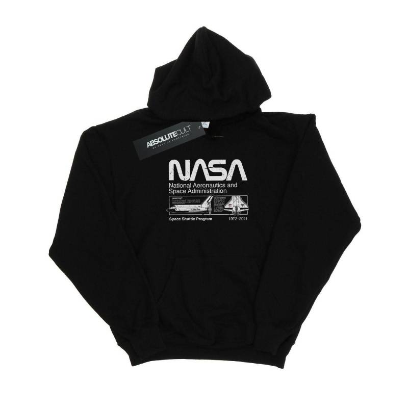 Classic Space Shuttle Kapuzenpullover Mädchen Schwarz 128 von Nasa