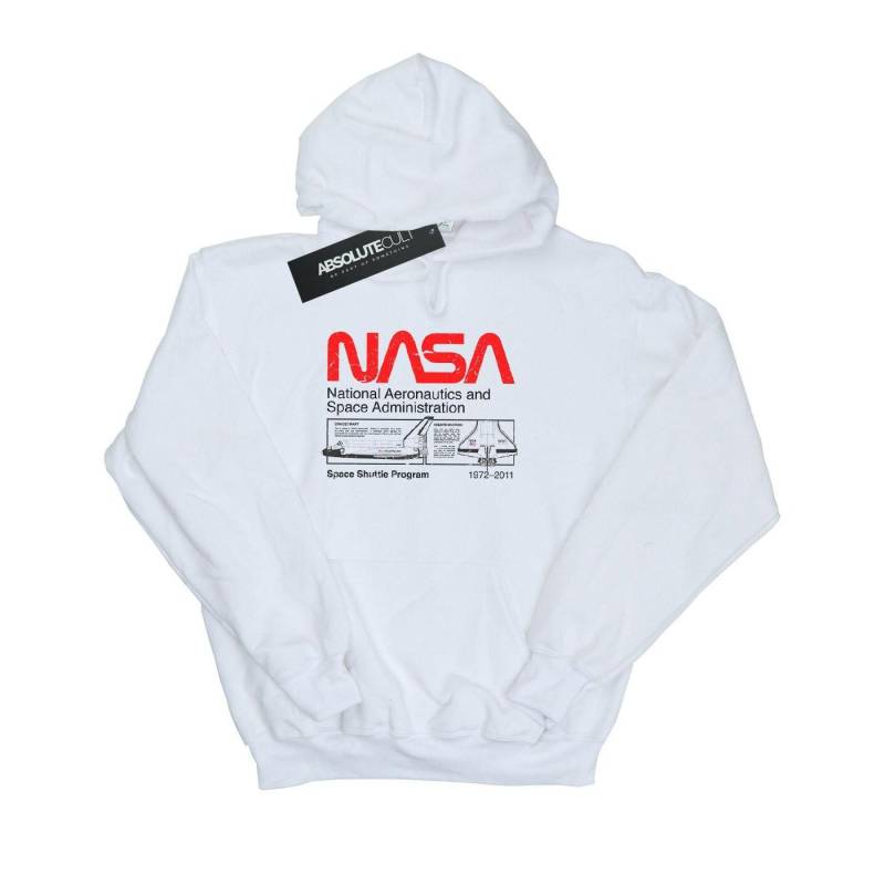 Classic Space Shuttle Kapuzenpullover Mädchen Weiss 116 von Nasa