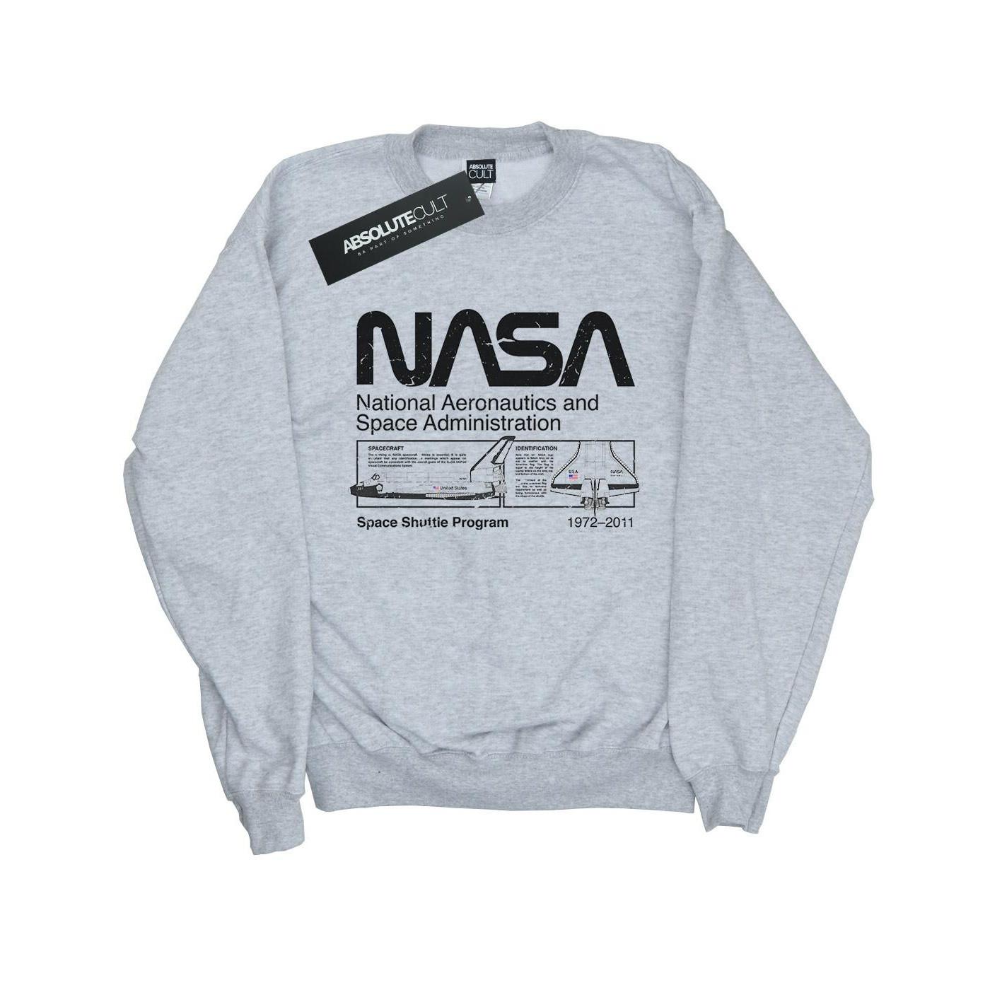 Classic Space Shuttle Sweatshirt Mädchen Grau 116 von Nasa