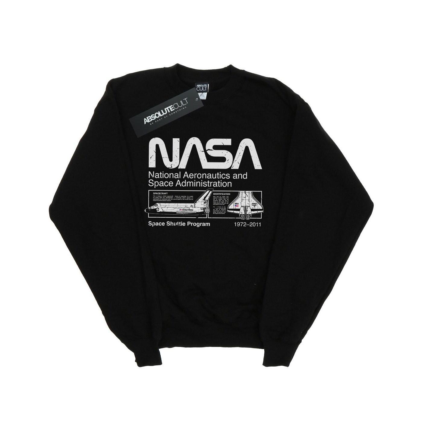 Classic Space Shuttle Sweatshirt Mädchen Schwarz 128 von Nasa