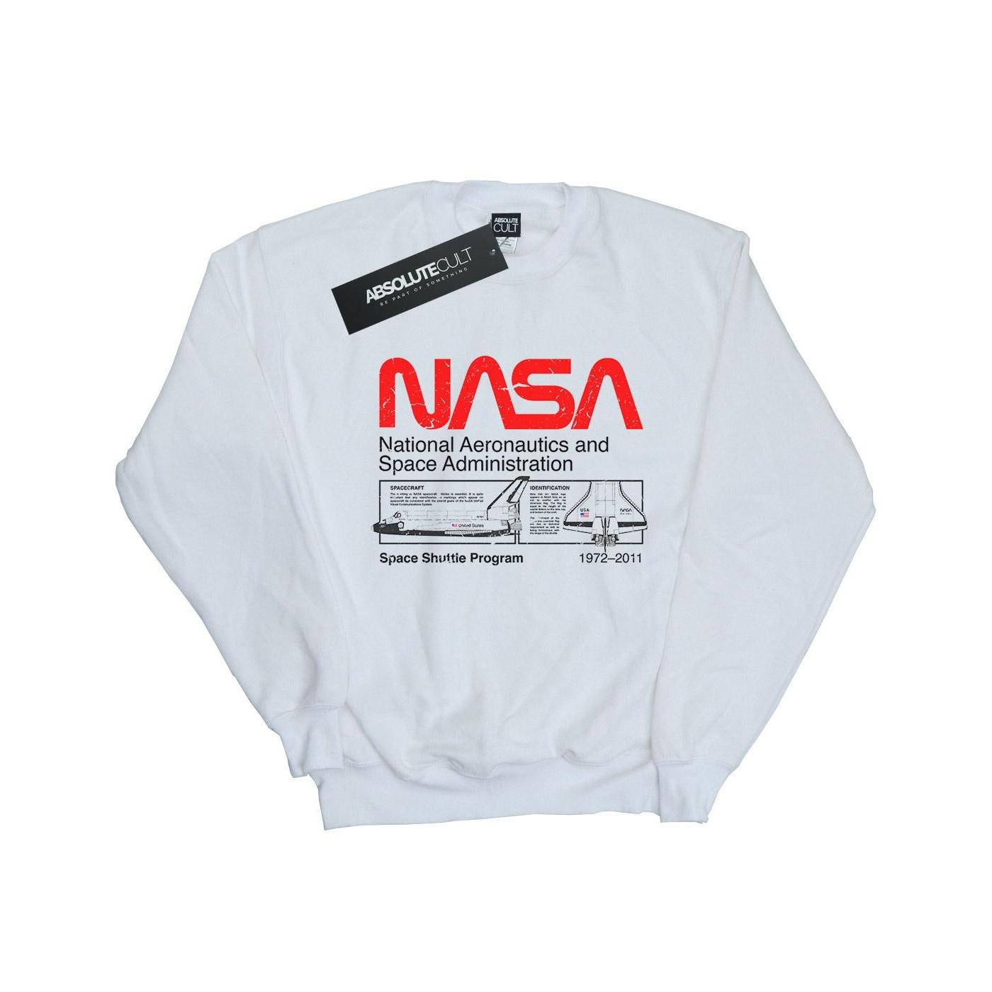 Classic Space Shuttle Sweatshirt Mädchen Weiss 116 von Nasa