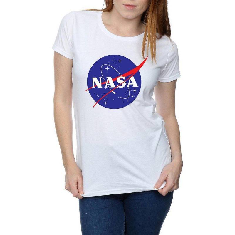 Classic Tshirt Logo Damen Weiss L von Nasa