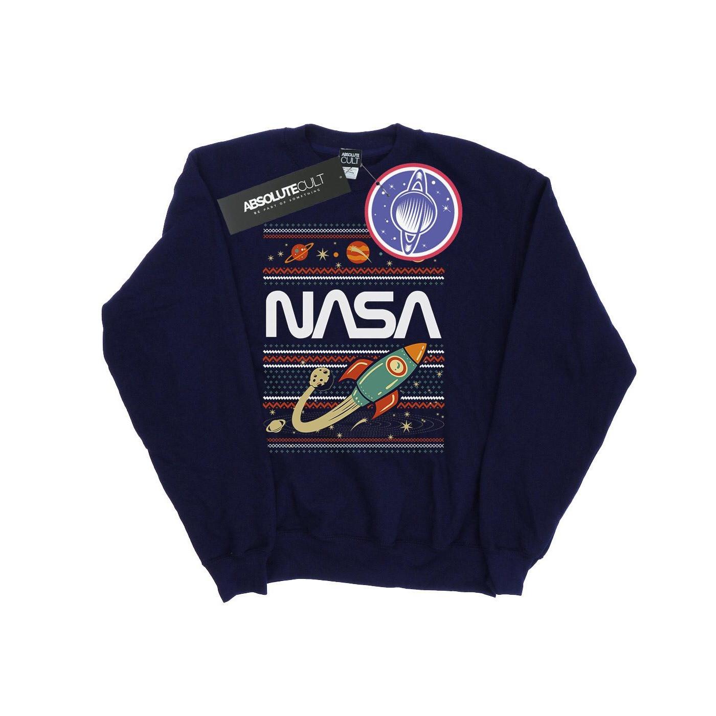 Fair Isle Sweatshirt Damen Marine XL von Nasa