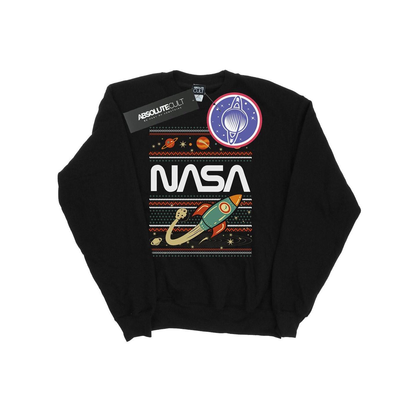 Fair Isle Sweatshirt Damen Schwarz M von Nasa