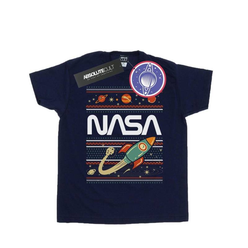 Fair Isle Tshirt Damen Marine 3XL von Nasa