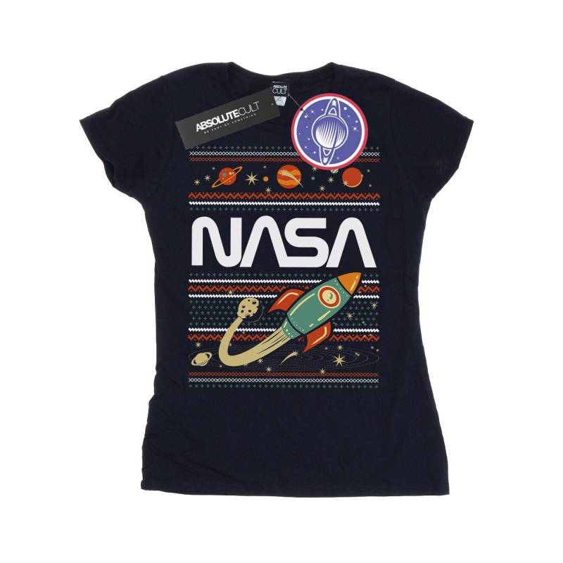 Fair Isle Tshirt Damen Marine L von Nasa