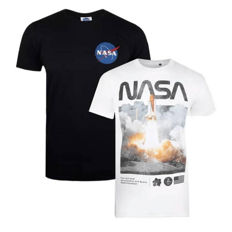 Mission Control Tshirt (2erpack) Herren Schwarz XL von Nasa