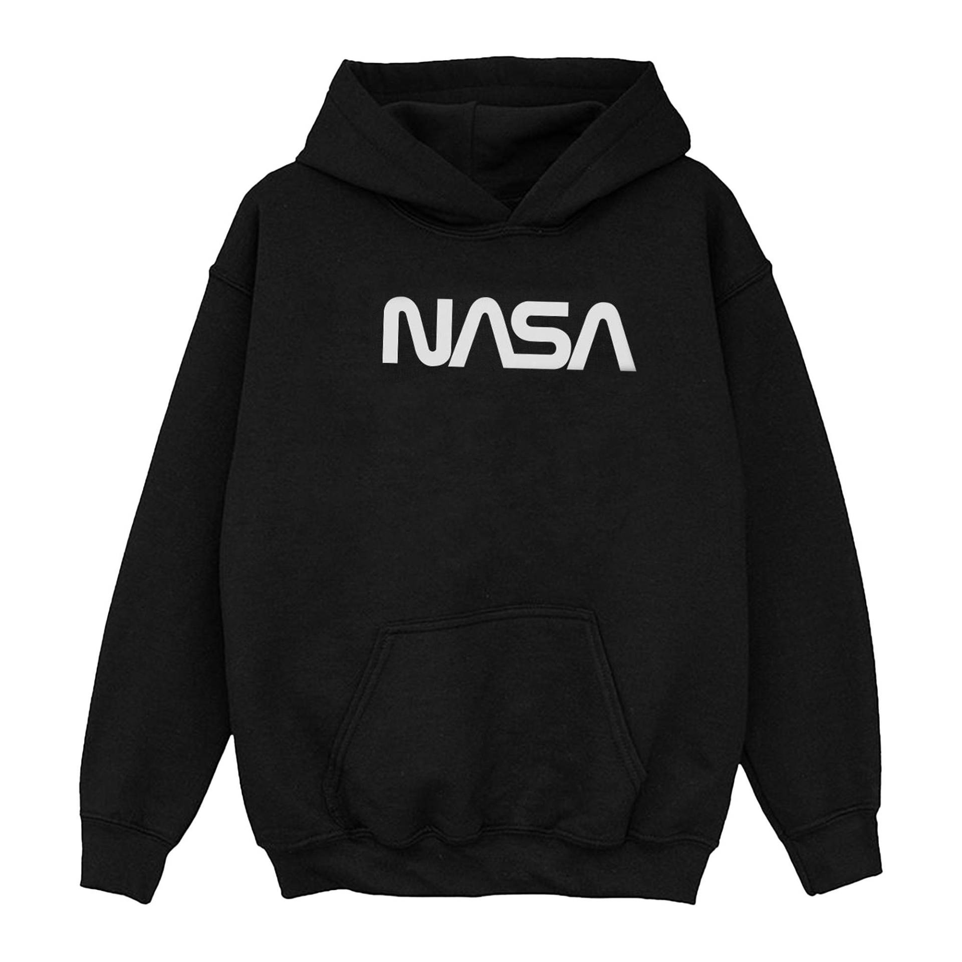 Modern Logo Kapuzenpullover Jungen Schwarz 140/146 von Nasa