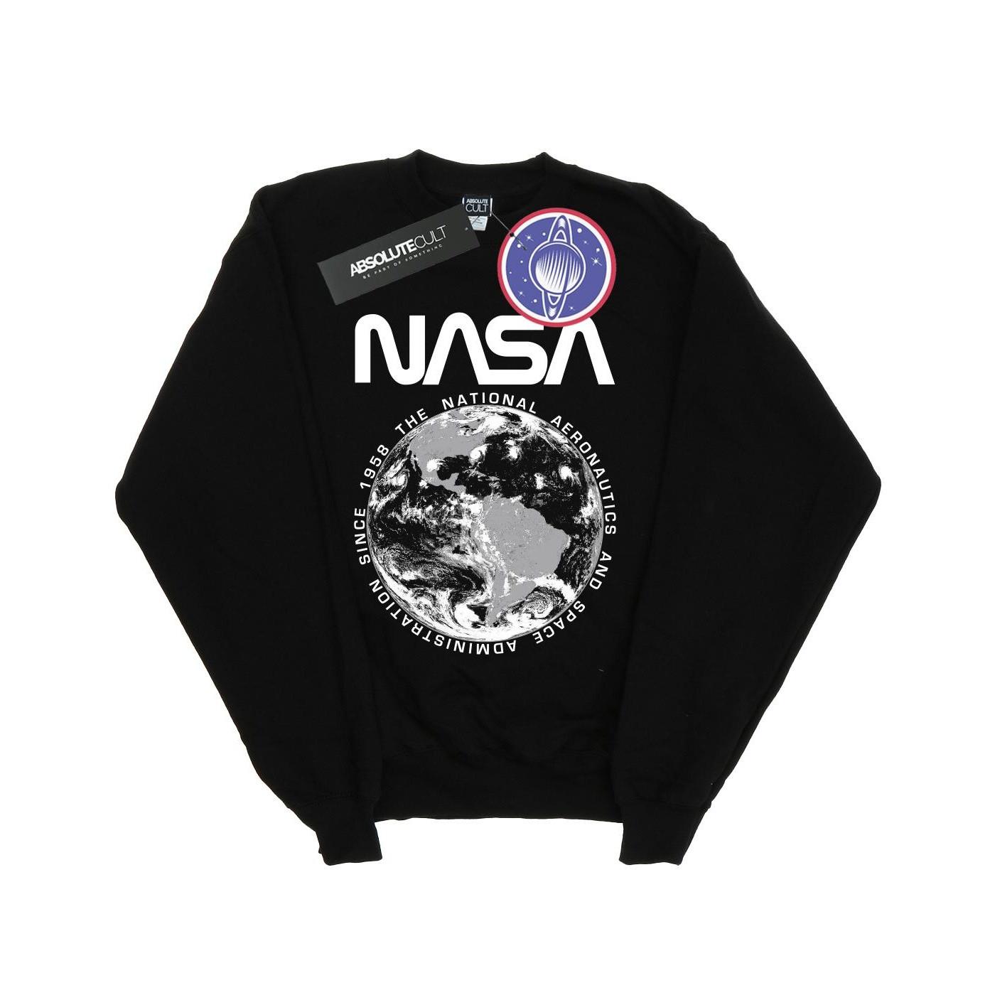 Planet Earth Sweatshirt Damen Schwarz S von Nasa