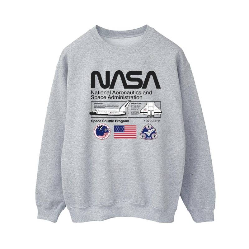 Space Admin Sweatshirt Damen Grau M von Nasa