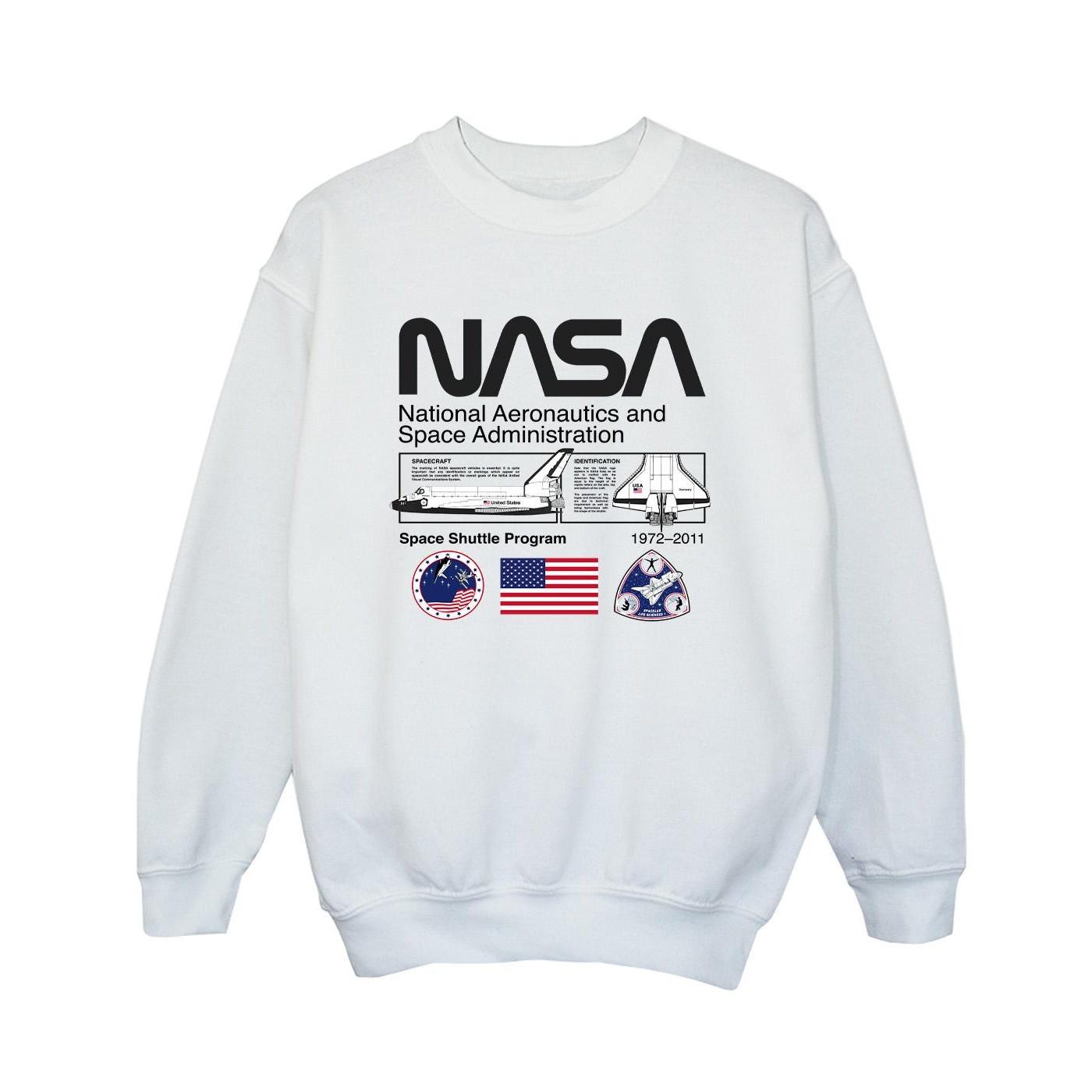 Space Admin Sweatshirt Jungen Weiss 116 von Nasa
