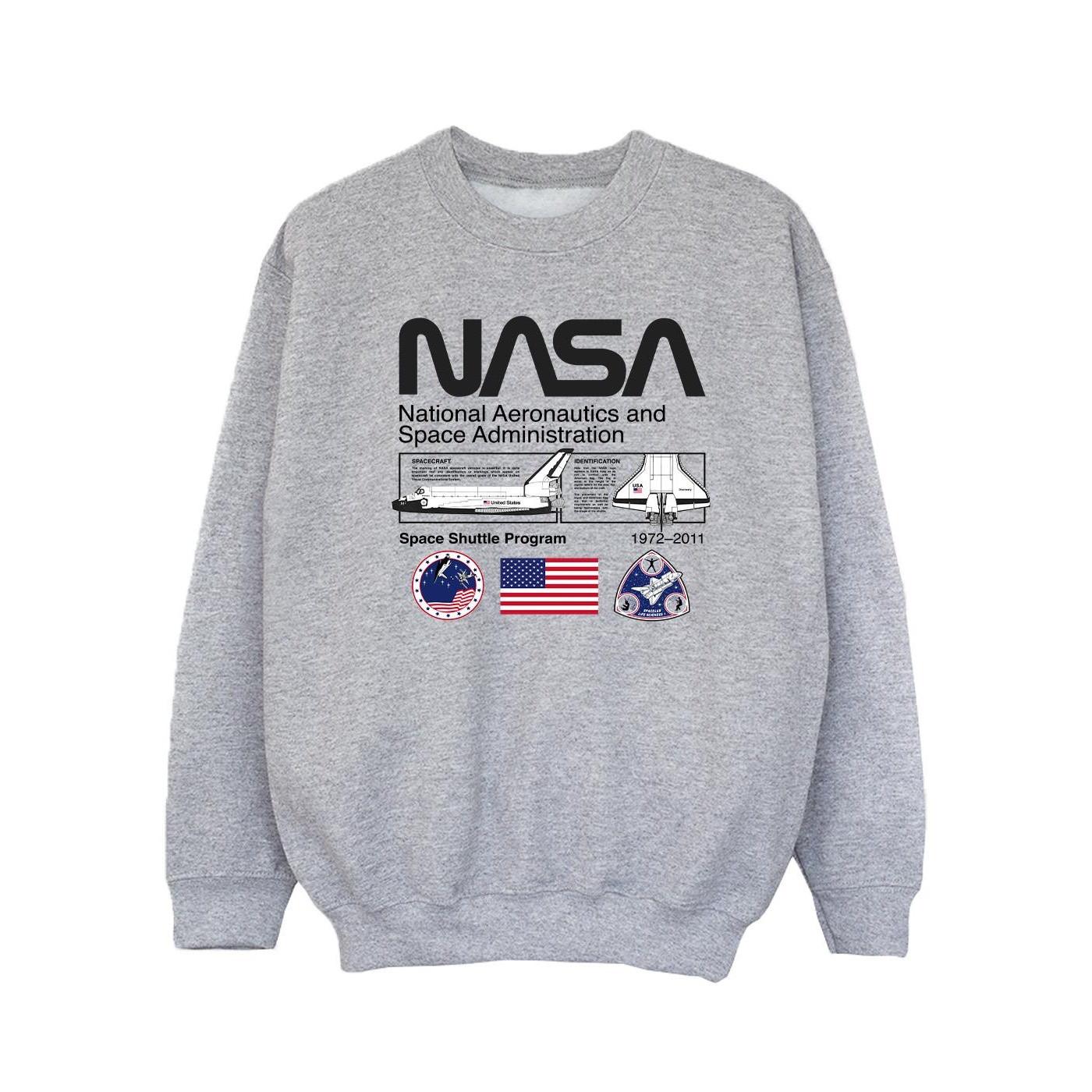 Space Admin Sweatshirt Mädchen Grau 104 von Nasa