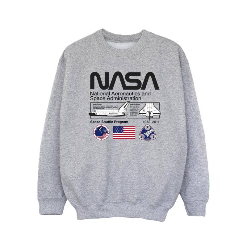 Space Admin Sweatshirt Mädchen Grau 104 von Nasa