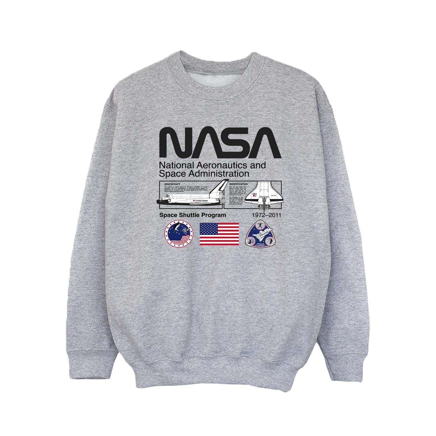 Space Admin Sweatshirt Mädchen Grau 152-158 von Nasa