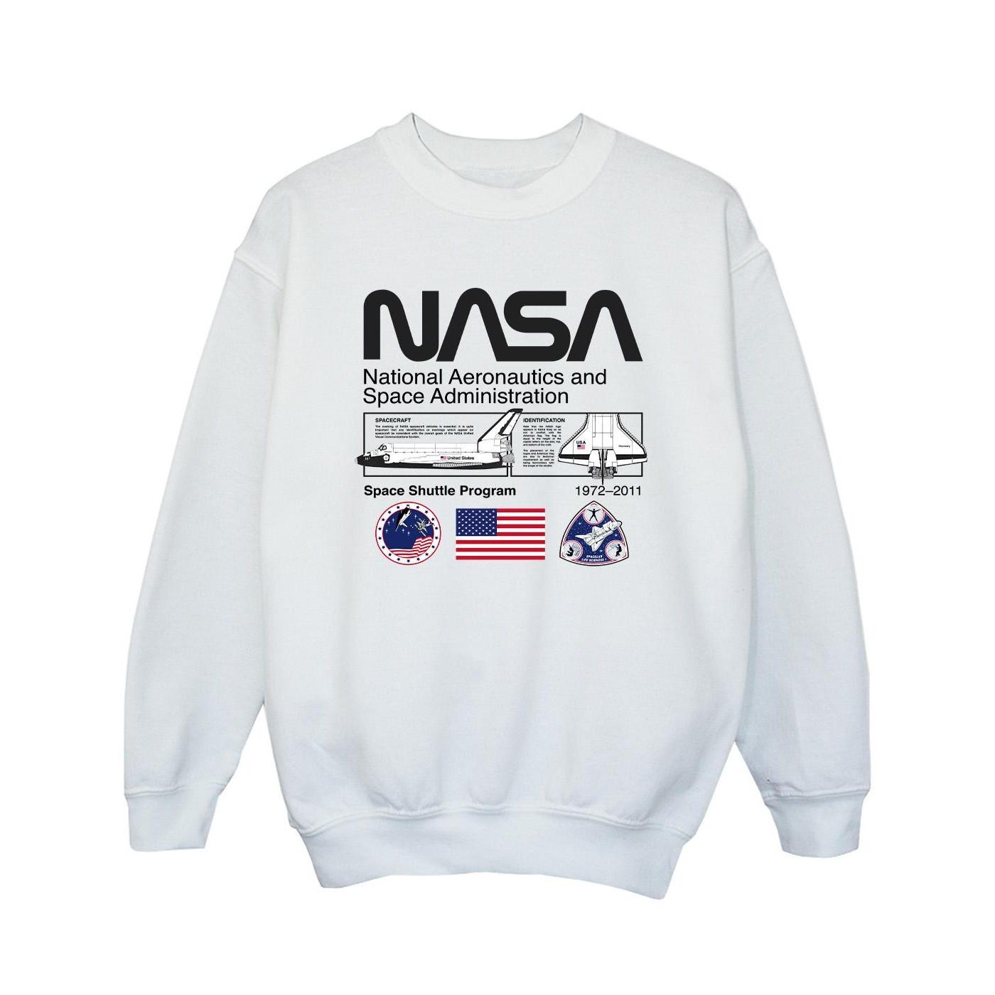 Space Admin Sweatshirt Mädchen Weiss 104 von Nasa