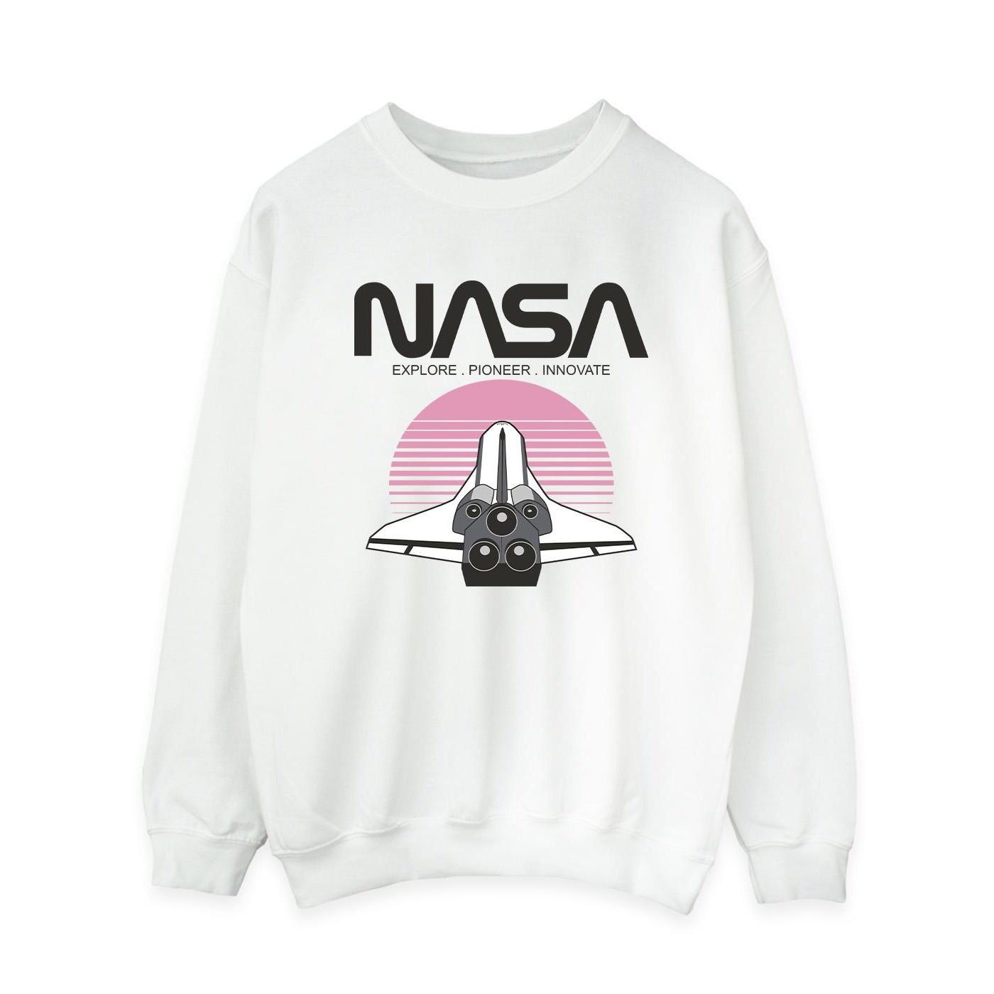 Space Shuttle Sunset Sweatshirt Damen Weiss XL von Nasa