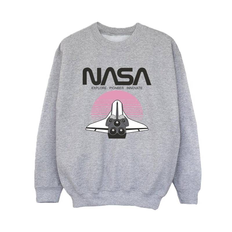 Space Shuttle Sunset Sweatshirt Jungen Grau 104 von Nasa