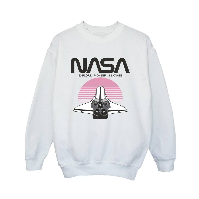 Space Shuttle Sunset Sweatshirt Jungen Weiss 104 von Nasa