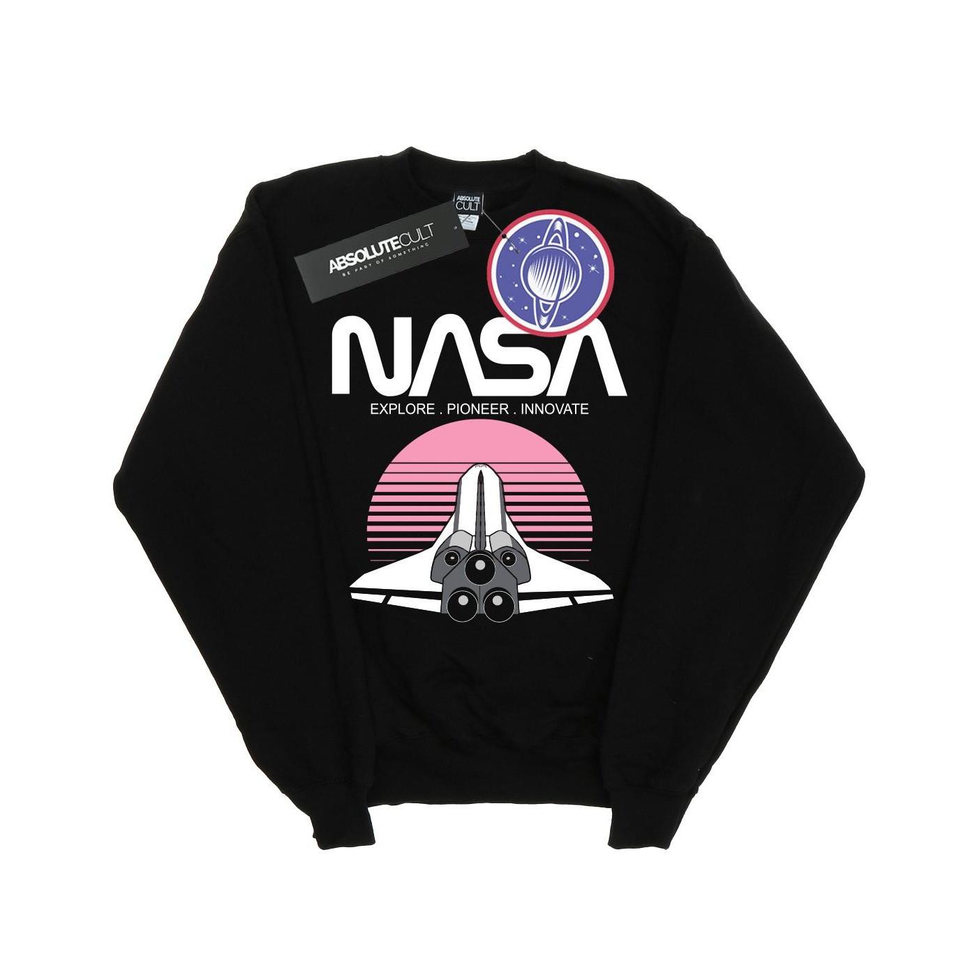 Space Shuttle Sunset Sweatshirt Mädchen Schwarz 152-158 von Nasa