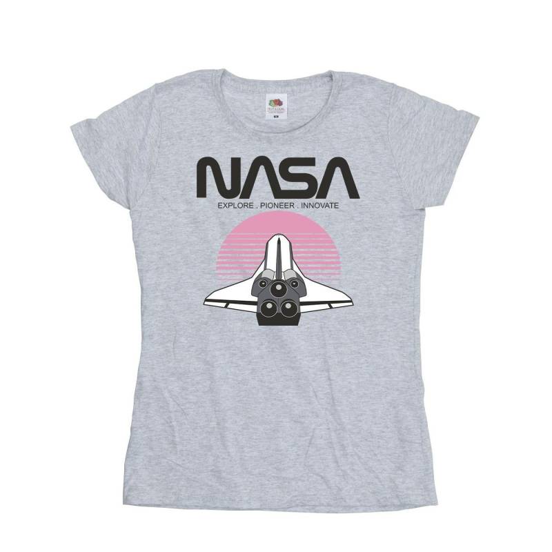 Space Shuttle Sunset Tshirt Damen Grau L von Nasa