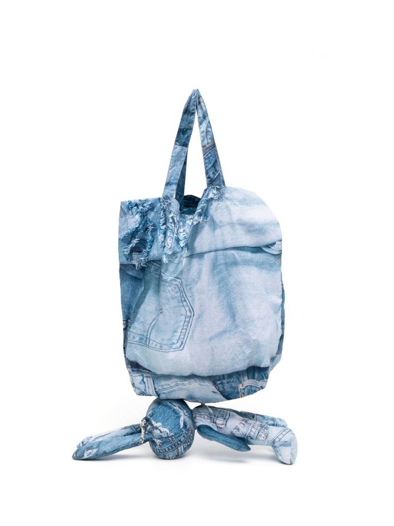 Natasha Zinko Bunny denim-print tote bag - Blue von Natasha Zinko