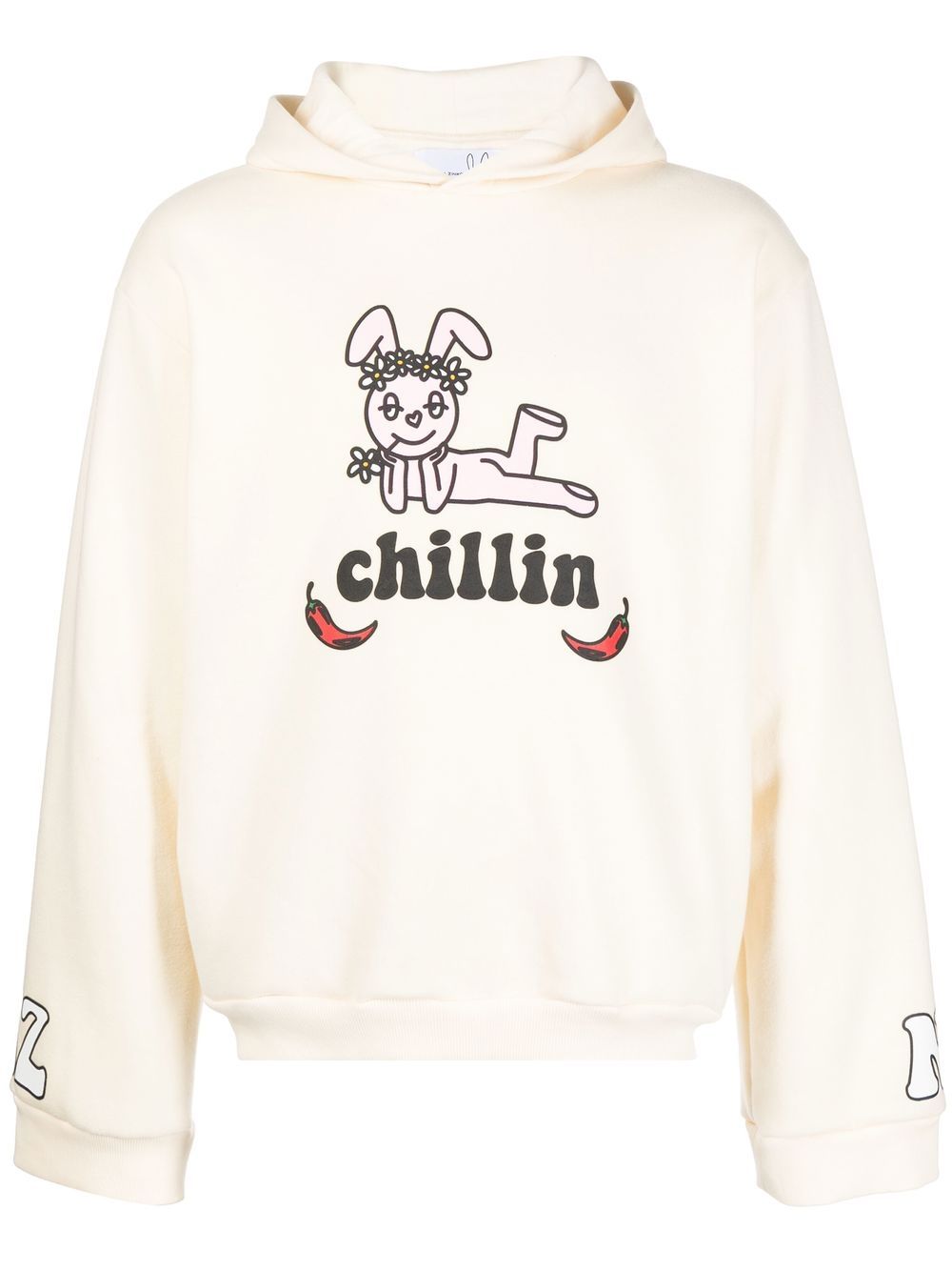 Natasha Zinko Chillin graphic-print hoodie - White von Natasha Zinko